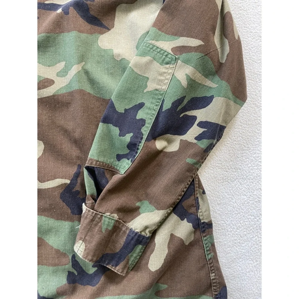 Military Mens Combat Coat Medium Regular Green Woodland Camouflage Field Jacket - Picture 11 of 16
